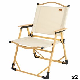 Chaise de camping pliante Aktive Sabana Terre 47 x 77 x 51 cm (2 Unité