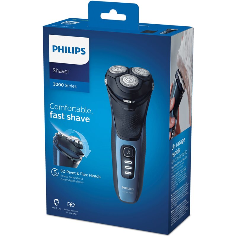 Image secondaire de Philips 3000 series Shaver series 3000 S3232/52 Rasoir électrique 100 % étanche, Series 3000