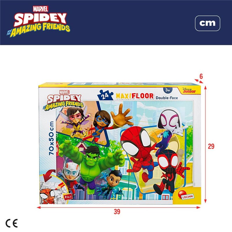 Image secondaire de Puzzle Enfant Spidey Double face 24 Pièces 70 x 1,5 x 50 cm (6 Unités)