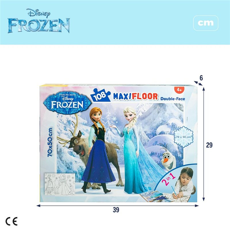 Image secondaire de Puzzle Enfant Frozen Double face 108 Pièces 70 x 1,5 x 50 cm (6 Unités)