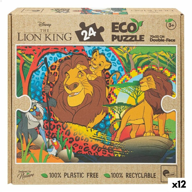 Puzzle Enfant The Lion King Double face 24 Pièces 70 x 1,5 x 50 cm (12 Unités)