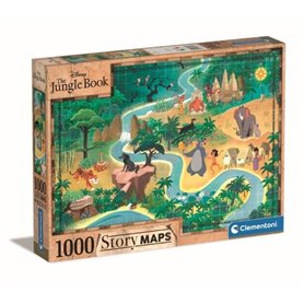 Clementoni - 1000p Disney Maps Le Livre de la Jungle - Gamme de puzzle