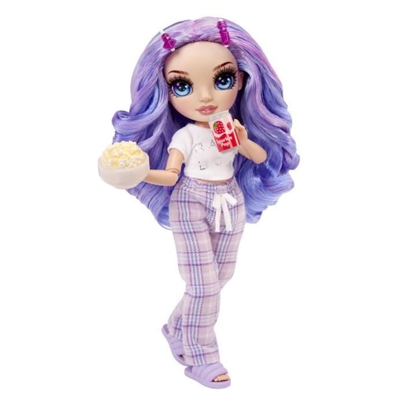 Junior High Pyjama Party - Poupée mannequin articulée 22 cm - Violet (Violet) - Nombreux accessoires - à partir de 4 ans