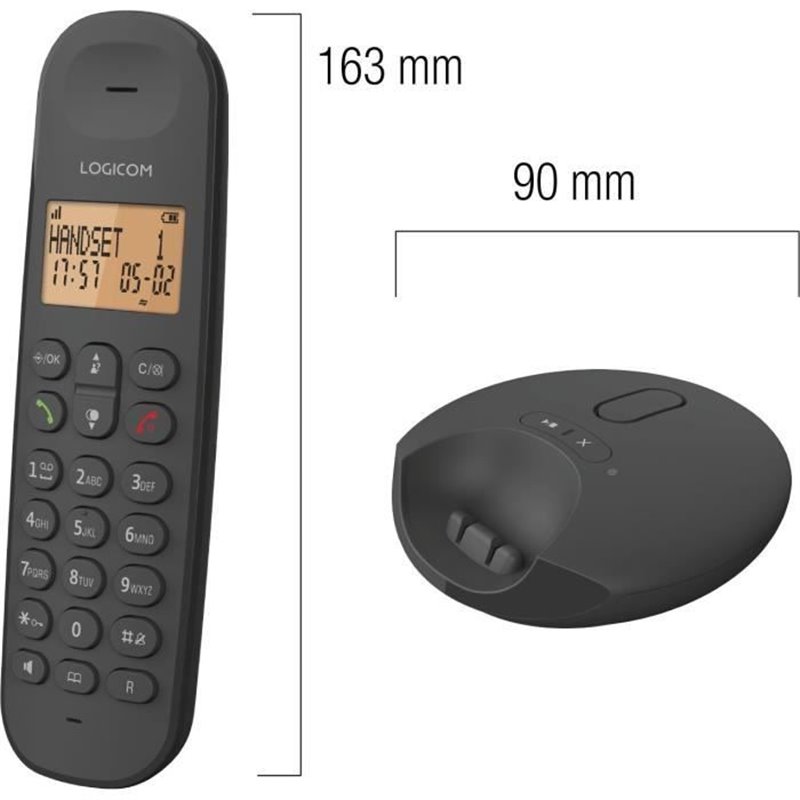 Image secondaire de Téléphone fixe sans fil - LOGICOM - DECT ILOA 255T DUO - Noir - Avec répondeur