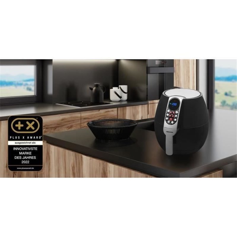 Image secondaire de Medion MD E10 S - Airfryer - 2.8 L - 1500 W - Programmes automatiques - Frire sans huile - Poignée froide au toucher - Noir