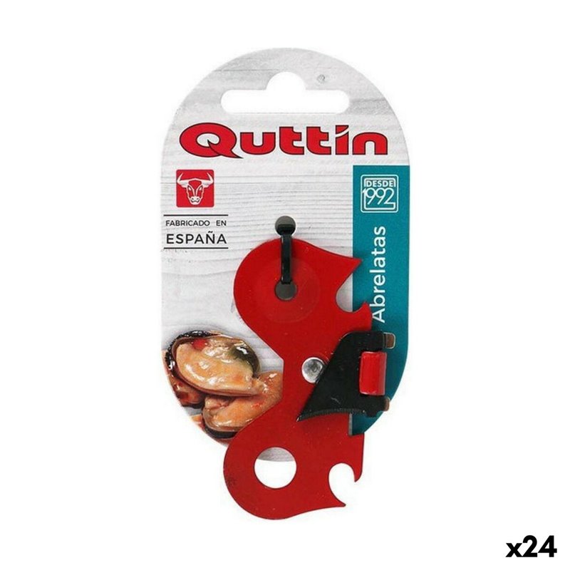 Ouvre-Boîte Quttin Rouge Papillon Pliable 7 x 4 x 0,3 cm (24 Unités)