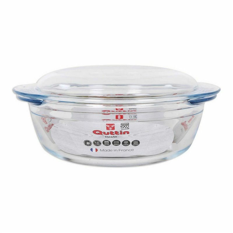 Image secondaire de Casserole avec Couvercle Quttin verre 2,2 + 0,8 L (3 Unités)