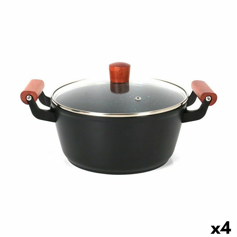 Casserole avec Couvercle en Verre Quttin Doha 34 X 24 X 13 cm (4 Unités)