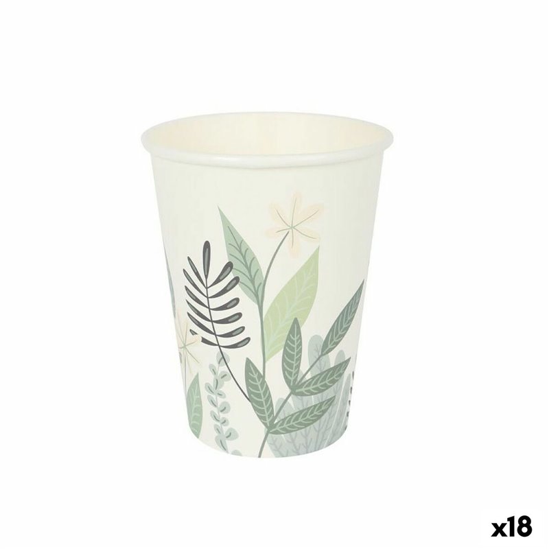 Set de Verres Algon Produits à usage unique Carton Floral 8 Pièces 330 ml (18 Unités)