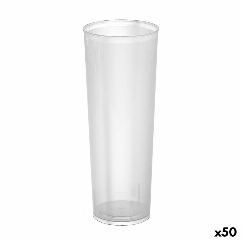 Lot de verres réutilisables Algon à Tube Transparent 10 Pièces 300 ml (50 Unités)