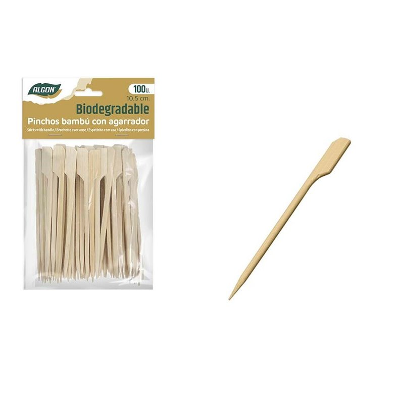 Image secondaire de Ensemble de brochettes pour barbecue Algon Bambou 100 Pièces 10,5 cm (18 Unités)