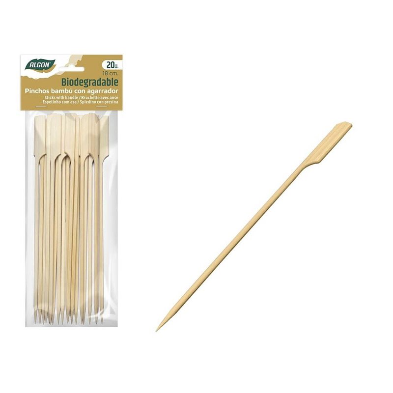 Image secondaire de Ensemble de brochettes pour barbecue Algon Bambou 20 Pièces 18 cm (24 Unités)