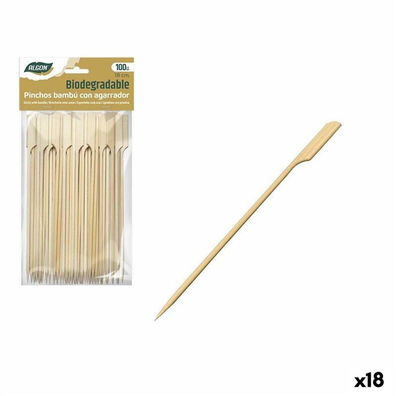 Ensemble de brochettes pour barbecue Algon Bambou 100 Pièces 18 cm (18 Unités)