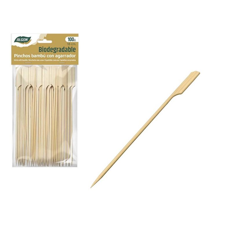 Image secondaire de Ensemble de brochettes pour barbecue Algon Bambou 100 Pièces 18 cm (18 Unités)