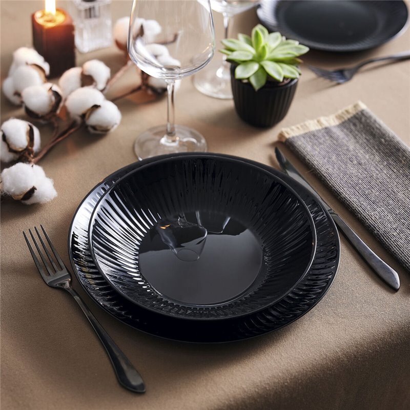 Image secondaire de Assiette à dessert Luminarc Cottage Noir verre 19 cm (24 Unités)