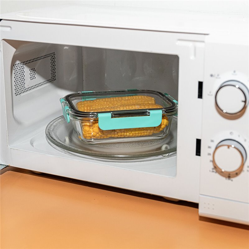 Image secondaire de Boîte à lunch hermétique Quid Purity Rectangulaire 370 ml Transparent verre (12 Unités)