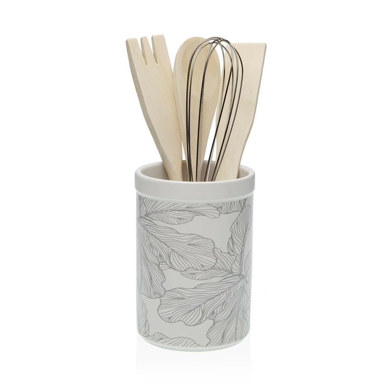 Pot pour ustensiles de cuisine Versa Palmier Céramique 10 x 15 x 10 cm