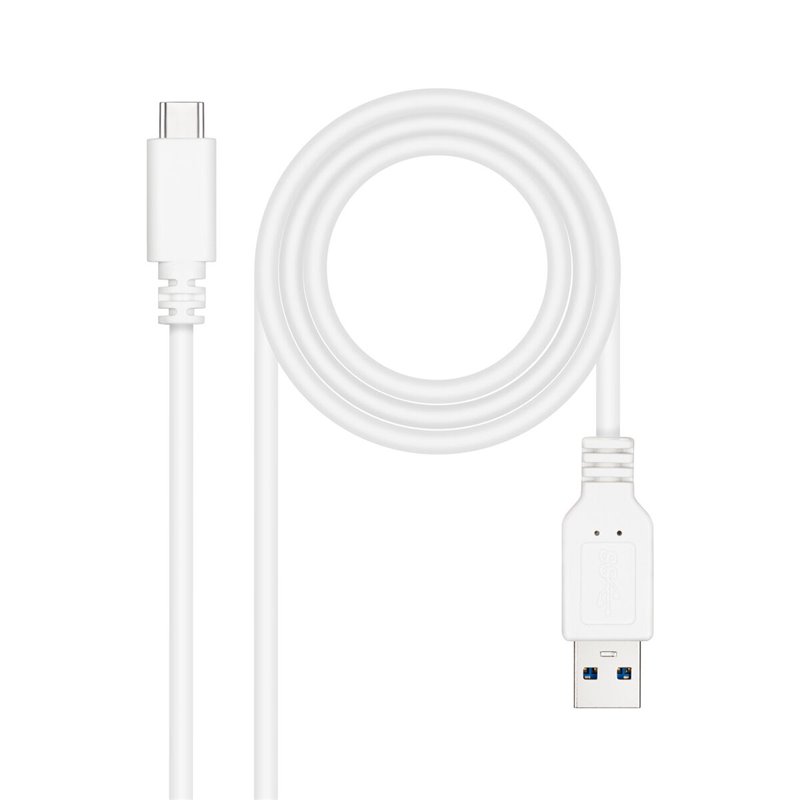 NanoCâble 10.01.4001-L150-W câble USB 1,5 m USB 3.2 Gen 2 (3.1 Gen 2) USB C USB A Blanc