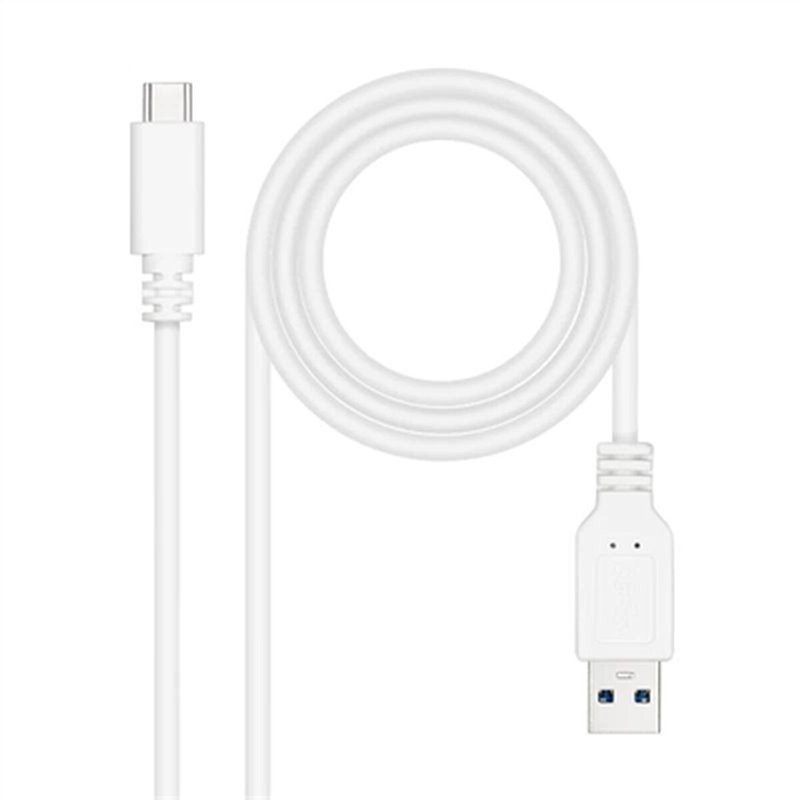 NanoCâble 10.01.4002-W câble USB 2 m USB 3.2 Gen 2 (3.1 Gen 2) USB C USB A Blanc