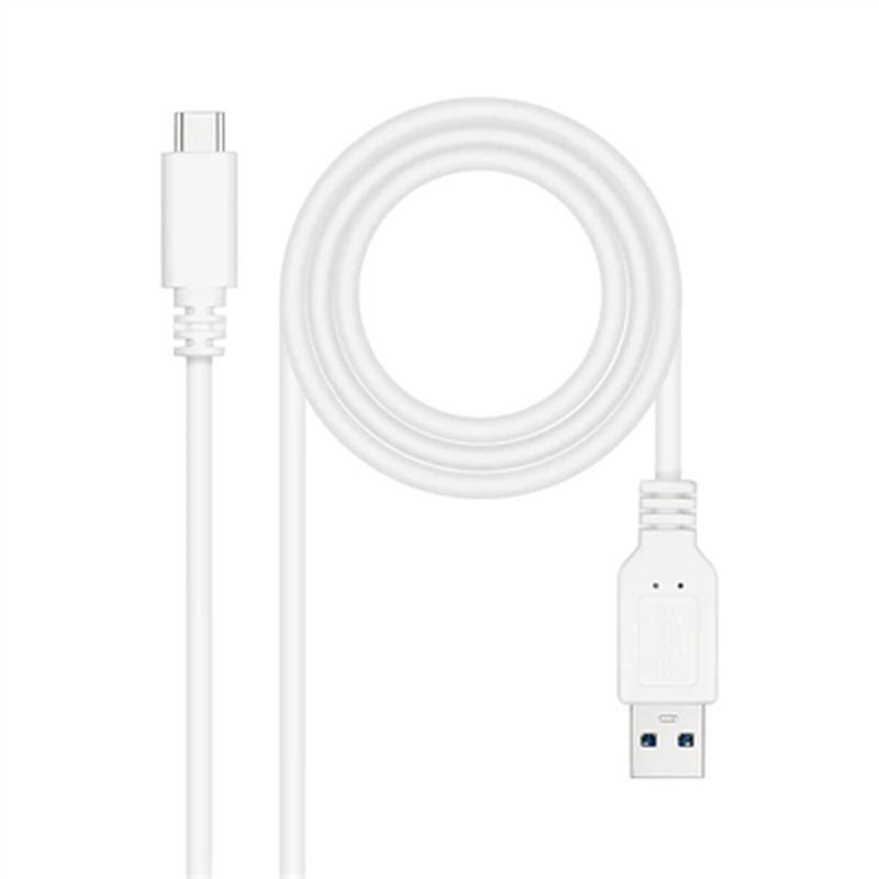 NanoCâble 10.01.4001-W câble USB 1 m USB 3.2 Gen 2 (3.1 Gen 2) USB C USB A Blanc