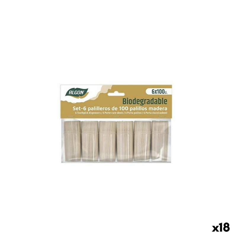 Cure-Dents Algon Bois 600 Pièces (18 Unités)