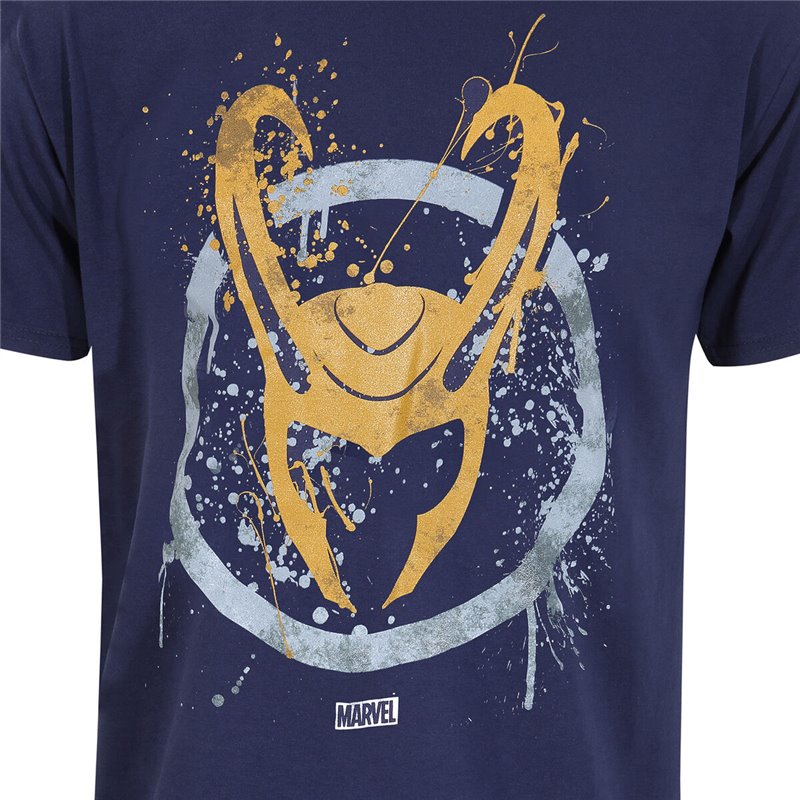 Image secondaire de T shirt à manches courtes Marvel Splatter Logo Bleu Unisexe