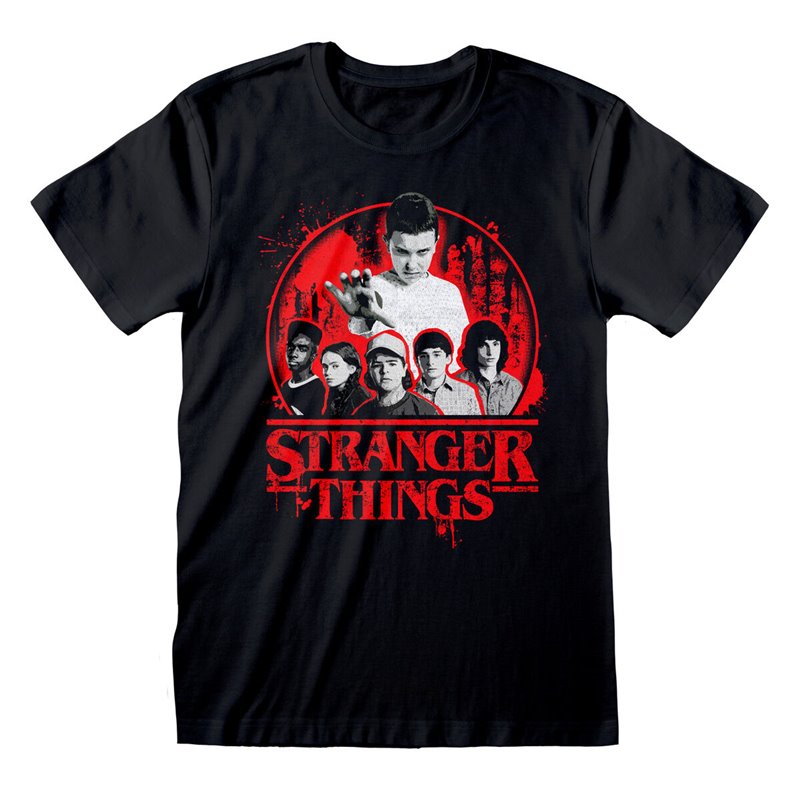 T shirt à manches courtes Stranger Things Circle Logo Noir Unisexe