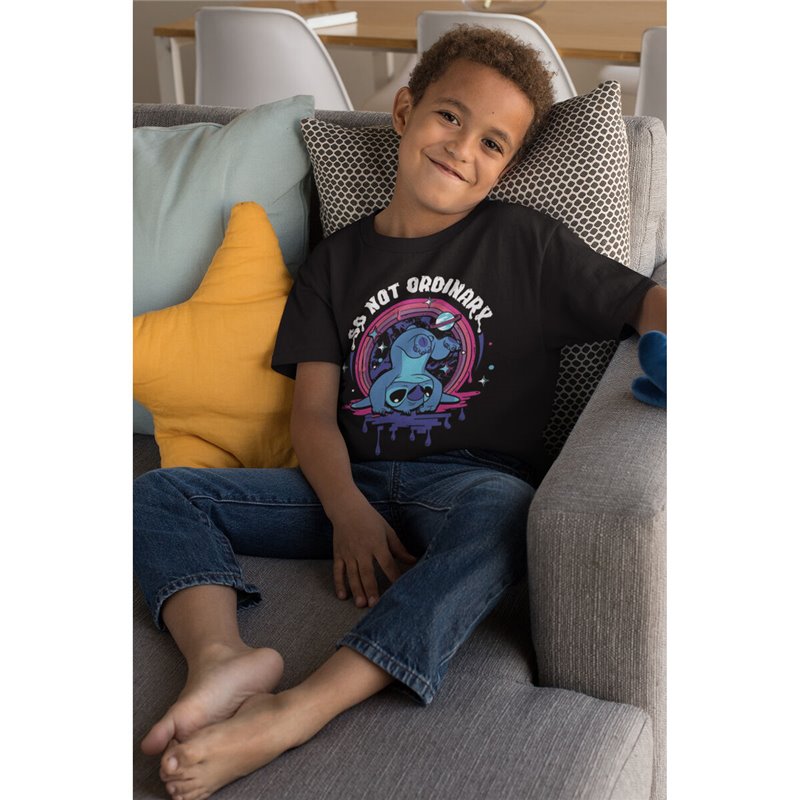 Image secondaire de T shirt à manches courtes Enfant Stitch So Not Ordinary Noir