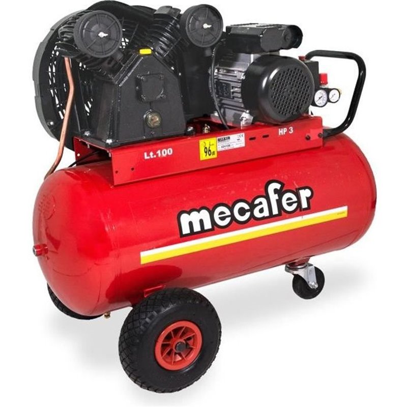 Mecafer Compresseur 100L - 3CV - 10 bars - bicylindre V fonte