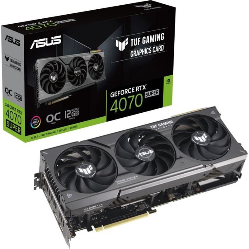 Asus TUF Gaming TUF-RTX4070S-O12G-Gaming Nvidia GeForce RTX 4070 SUPER 12 Go GDDR6X