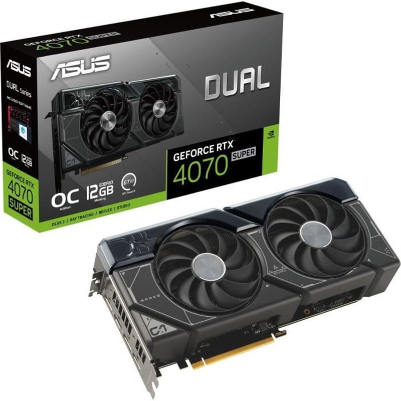 Asus Dual -RTX4070S-O12G Nvidia GeForce RTX 4070 SUPER 12 Go GDDR6X