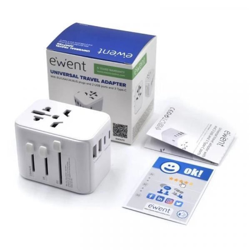 Image secondaire de Ewent EW1470 adaptateur prise d'alimentation Universel Blanc