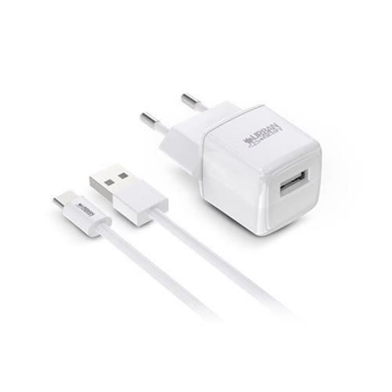 Chargeur Mural + Câble USB-C Urban Factory PSC25UF Blanc 12 W