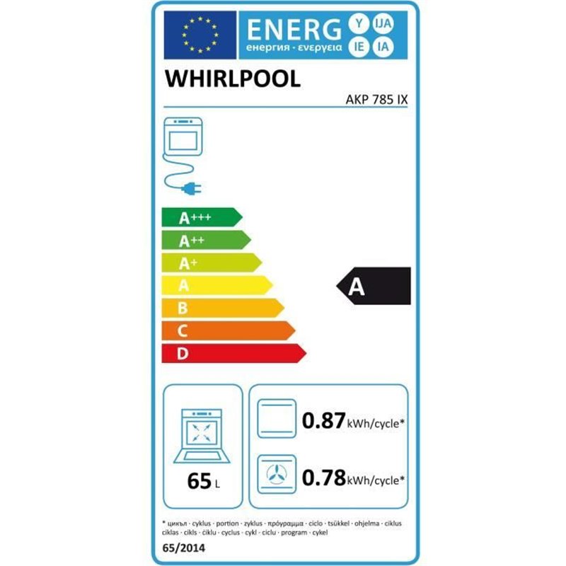 Image secondaire de Whirlpool AKP 785 IX 65 L 3200 W A Argent