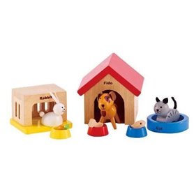 Famille d'animaux domestiques en jouet Hape E3455
