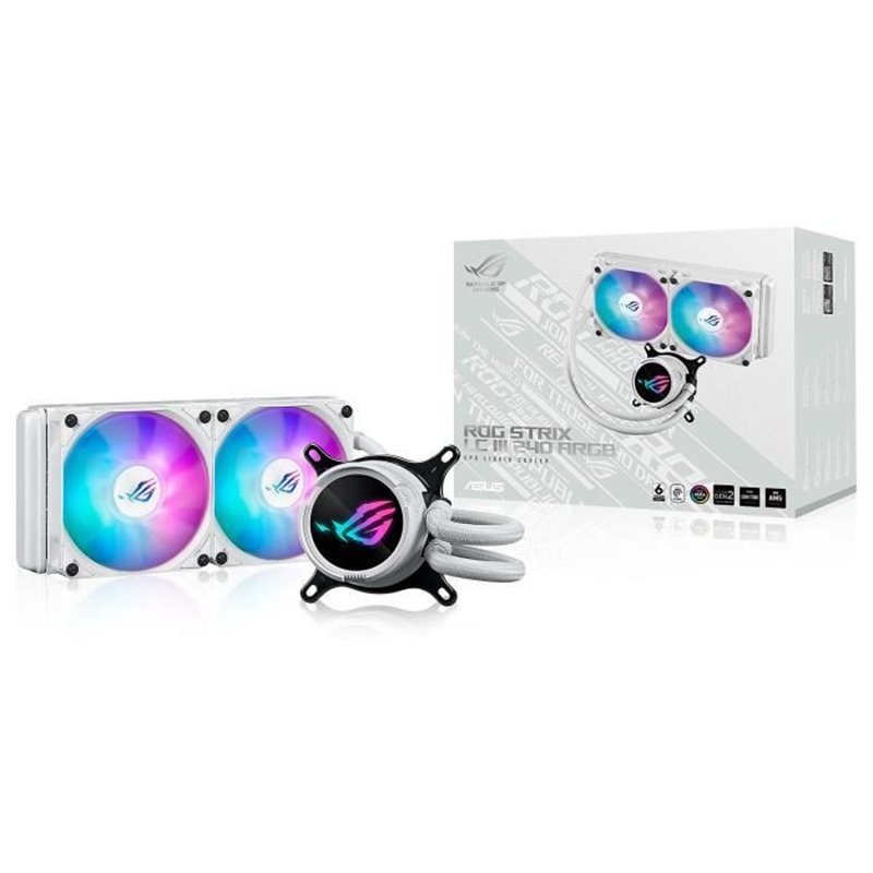 Asus ROG Strix LC III 240 ARGB White Edition Processeur Kit de refroidissement du liquide 12 cm Blanc