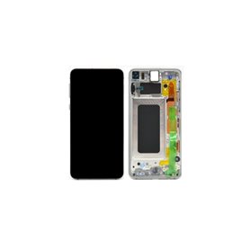 Ecran LCD et Vitre Tactile Blanc avec Châssis Samsung Galaxy S10e G970