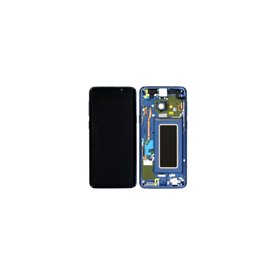 Ecran LCD et Vitre Tactile OLED avec Châssis Bleu pour Samsung Galaxy 