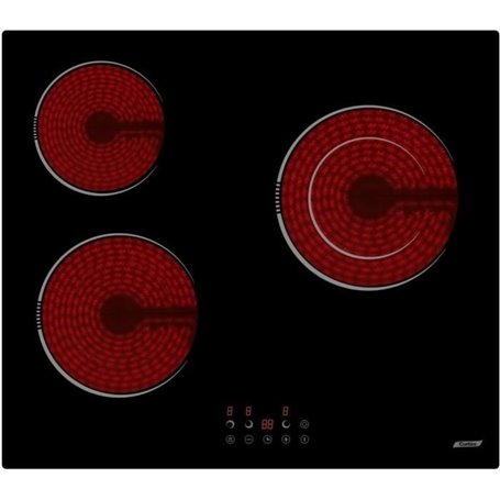 Table de cuisson Vitrocéramique - CURTISS BV352DR1 - Noir - 3 plaques 