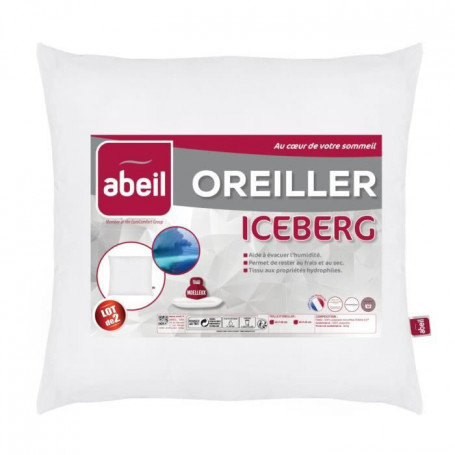 ABEIL Lot de 2 Oreillers moelleux ICEBERG 60x60cm 77,99 €