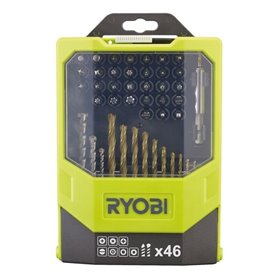 Coffret mixte 46 accessoires - RYOBI - perçage maçonnerie-métal et vis