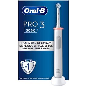 Brosse a Dents Électrique Oral-B Pro 3 3000 Blanche - 2 Brossettes - T