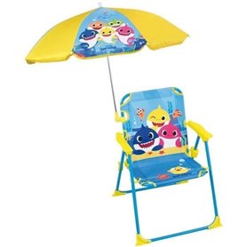 FUN HOUSE Baby Shark Chaise pliante camping avec parasol - H.38.5 xl.3