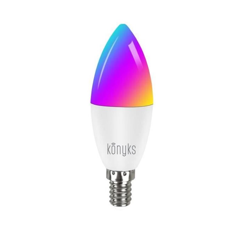 Ampoule LED connectée Wi-Fi + BT, LED E14, Couleurs + blanc réglable