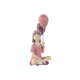 Figurine Décorative Home ESPRIT Rose Mauve chica 10,5 x 7,5 x 21 cm
