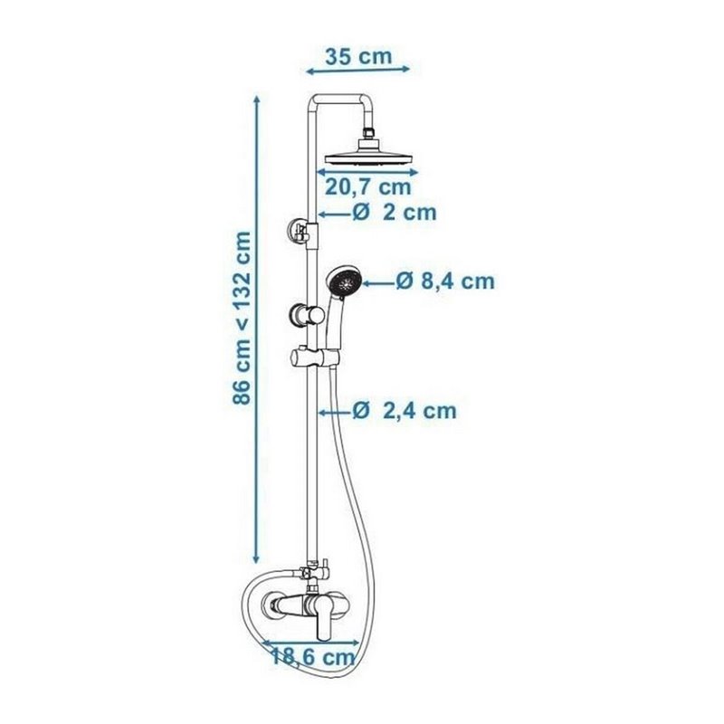 Image secondaire de Colonne de douche Rousseau Shenti Acier inoxydable ABS