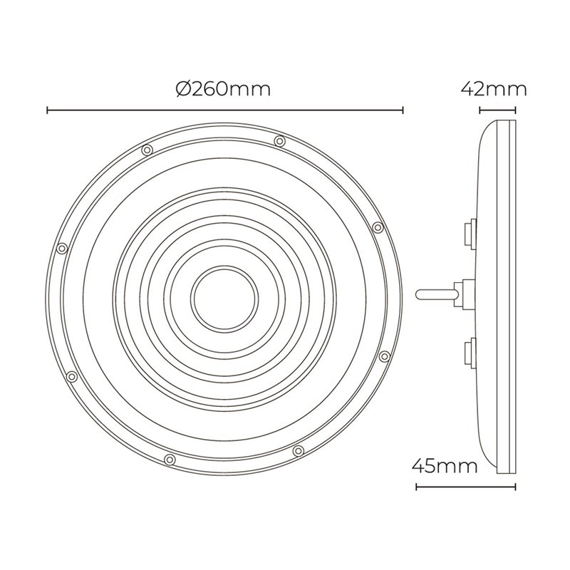 Image secondaire de Cloche LED EDM Aluminium 100 W 10000 Lm Ø 30 x 3,2 cm