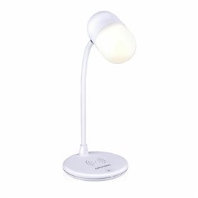 Lampe LED avec haut-parleur et chargeur sans fil Grundig Blanc Ø 12 x 
