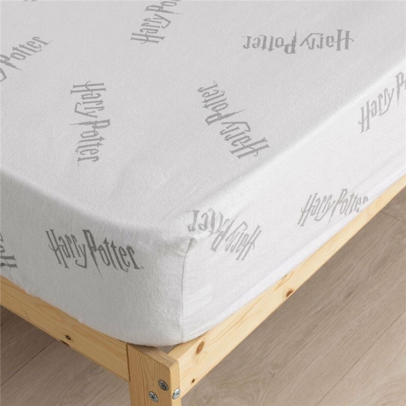 Drap housse Harry Potter Blanc Gris Lit 1 personne