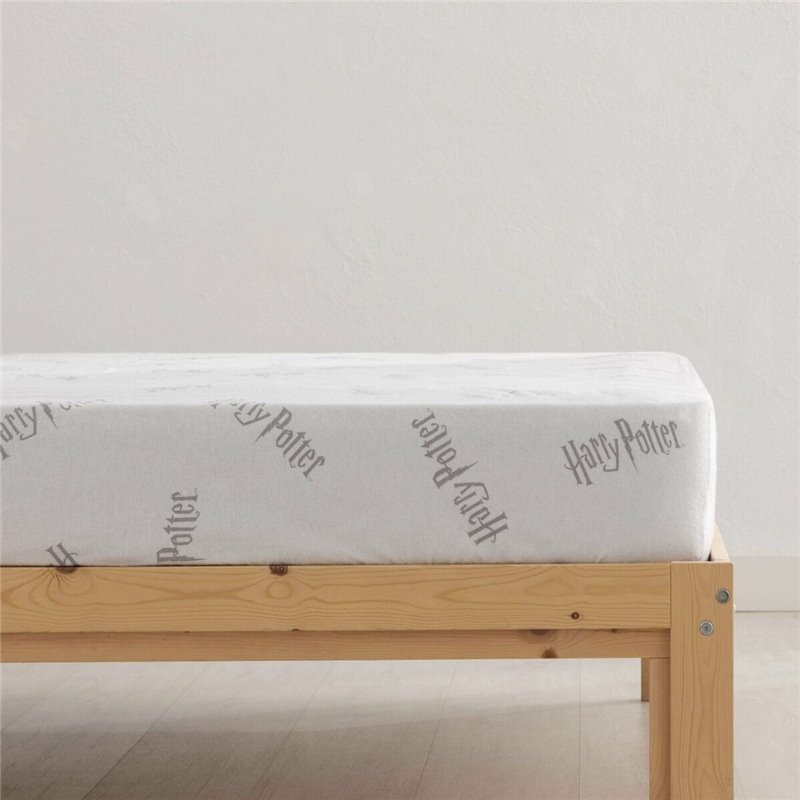 Image secondaire de Drap housse Harry Potter Blanc Gris Lit 2 personnes